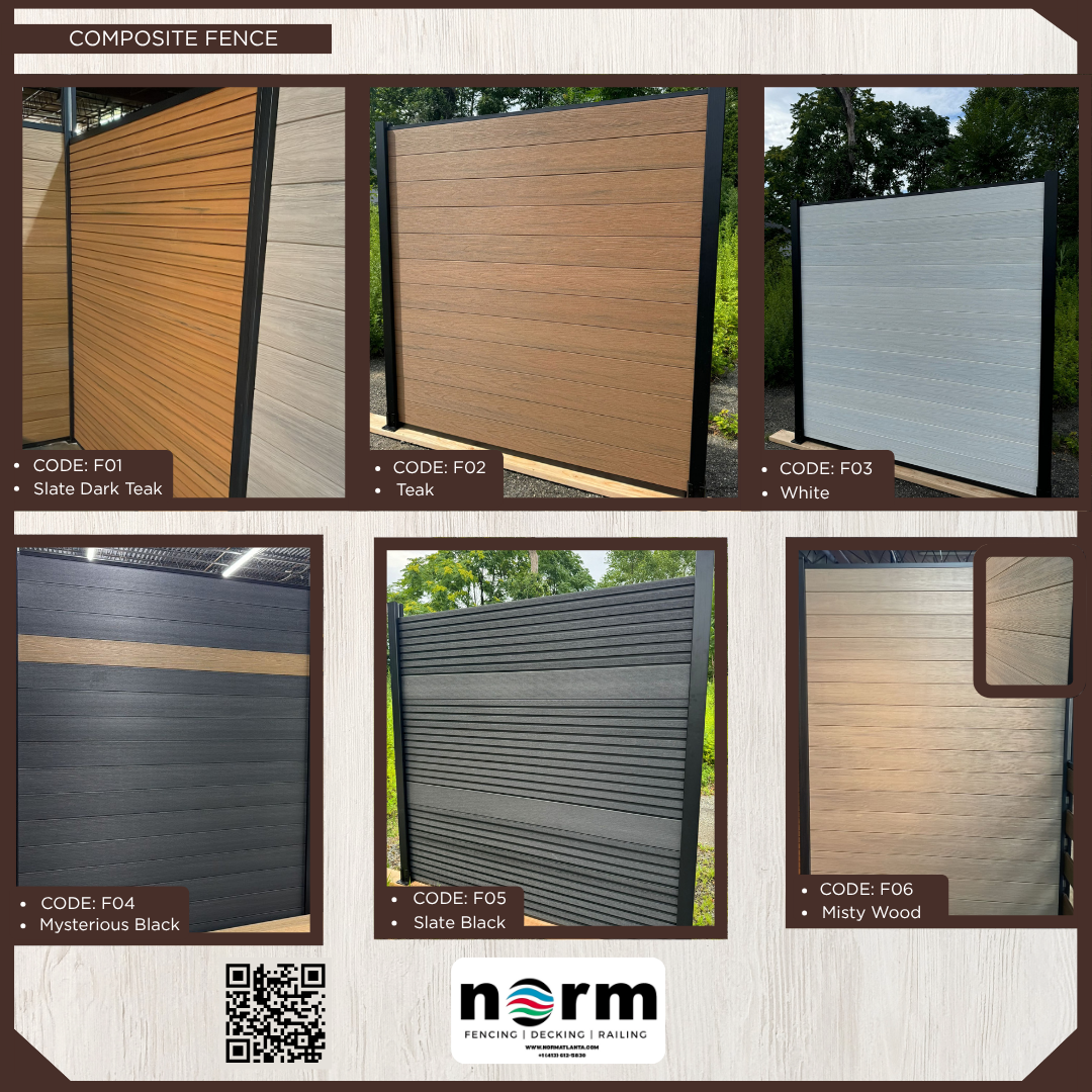 WPC composite fencing colors and styles Atlanta sample

