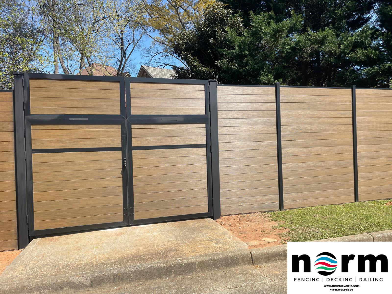 Sample board of sliding gate panel finishes