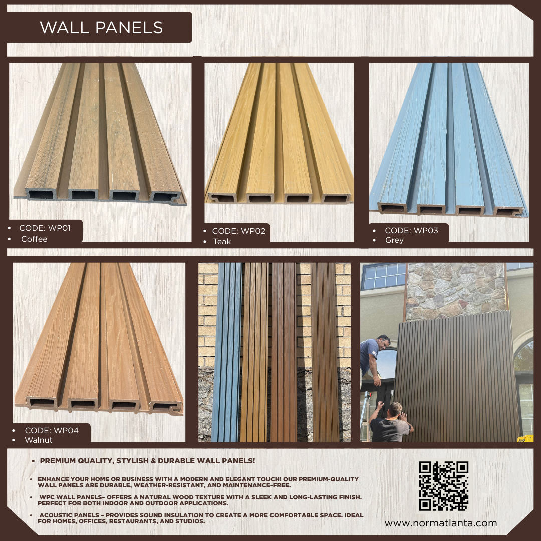 Outdoor WPC wall panel installed in Atlanta backyard