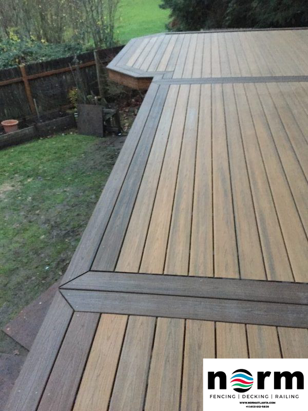 Atlanta backyard deck with modern railing system