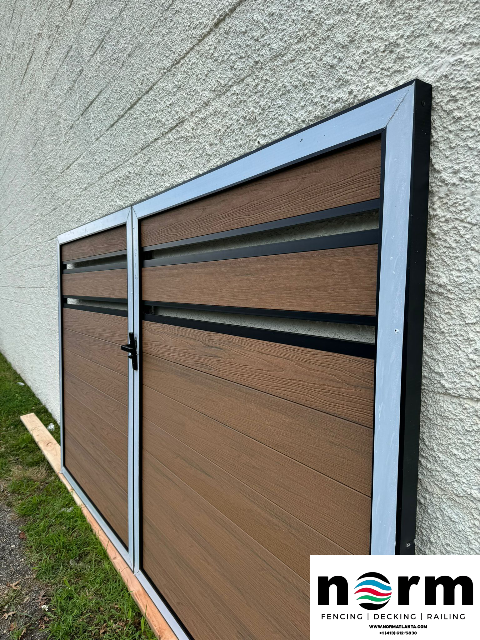 Gate installation on WPC composite fence in residential property