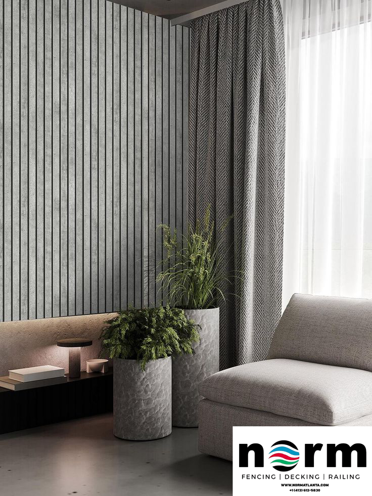 Acoustic wall panels decorative installed in a modern living room