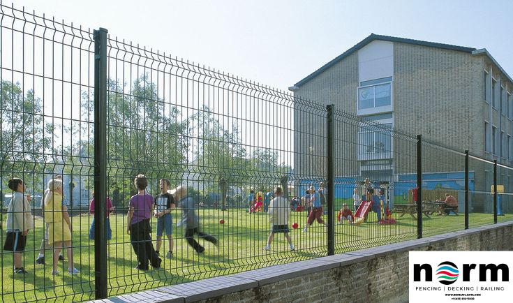 Industrial-grade wire fence designed for schools, hospitals, and public spaces.