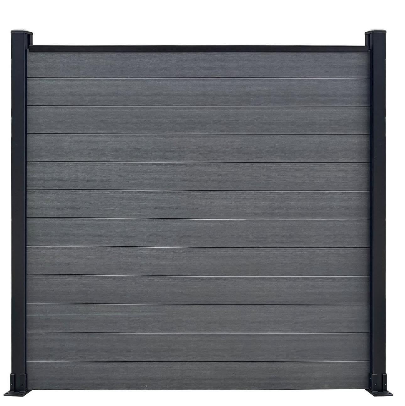 WPC fence panels installation with aluminum posts – eco-friendly & long-lasting.