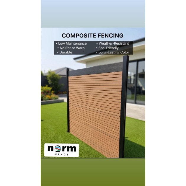 Dark Teak Composite Fence (6FTx6FT)-F01|Norm Atlanta