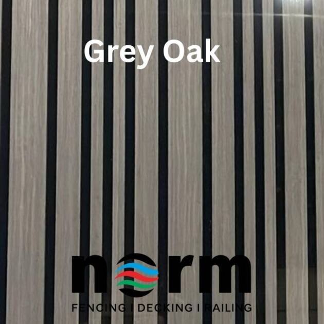 grey oak acoustic wall panel 2ft by 9ft norm atlanta acoustic slat wall panel grey oak sound absorbing wall panel grey oak modern oak acoustic panel interior grey oak slatted acoustic panel close up