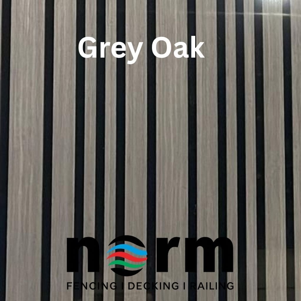 grey oak acoustic wall panel 2ft by 9ft norm atlanta acoustic slat wall panel grey oak sound absorbing wall panel grey oak modern oak acoustic panel interior grey oak slatted acoustic panel close up