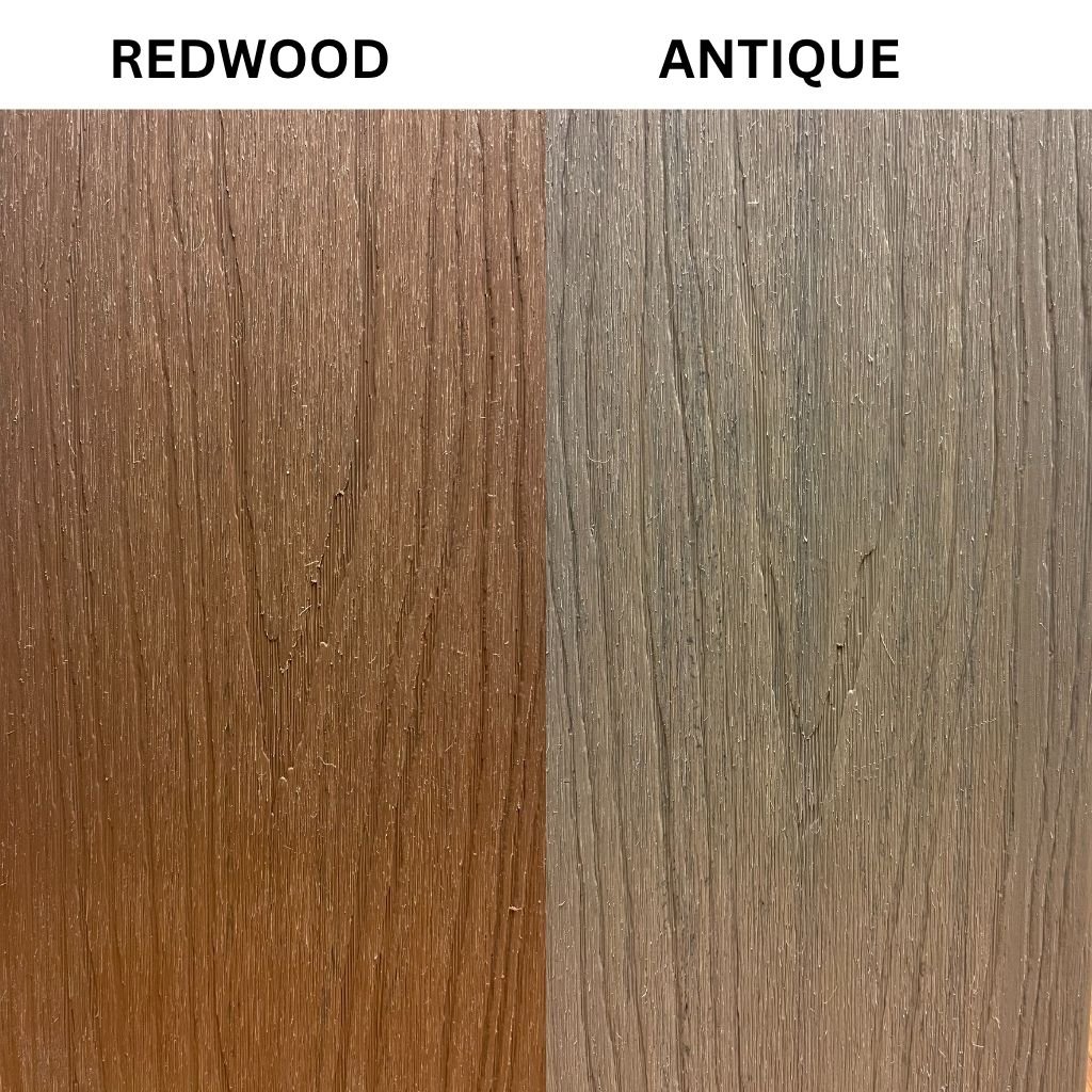 redwood antique dual color composite deck board reversible deck board redwood antique dual color decking board 12ft norm atlanta redwood antique composite plank close up composite deck board dual sided texture