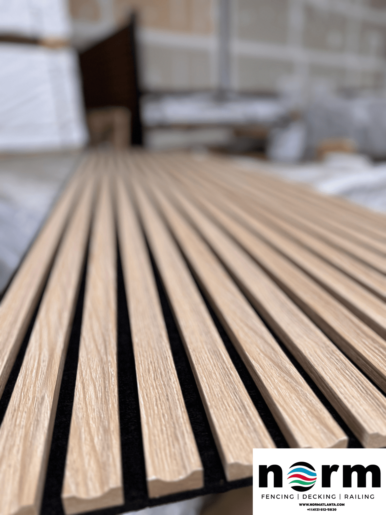 Light Oak Acoustic Wall Panel 2ft by 9ft | Norm Atlanta - Image 2